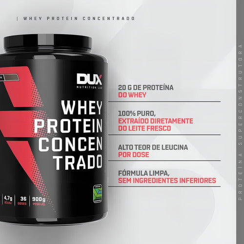 Whey Protein Concentrado 900g Chocolate Branco Dux Nutrition