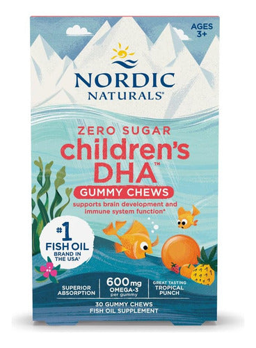 Omega 3 Infantil Criança Dha 600mg 30 Gomas Nordic Naturals Sabor Frutas tropicais
