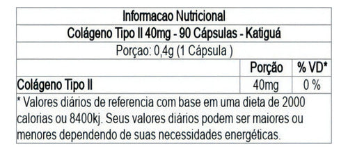 Colágeno Tipo 2 Katiguá 90 Cápsulas 40mg