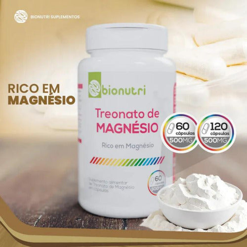 Kit 3 Uni Magnesio L Treonato 500mg Puro Premium 360 Cáps Bionutri