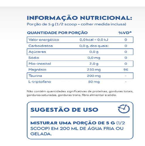 Blue Calm 250g - Triptofano + Mio-inositol - Pura Vida Sabor Limão, Camomila, Maracujá e Spirulina Azul