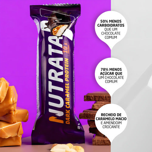 Barra Protein Display 12 Un De 45g - Nutrata - Dark Caramel