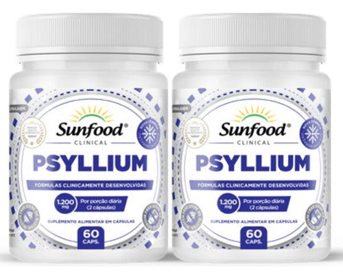 Psyllium 1200mg 60caps Sunfood Fibras Sabor Sem sabor