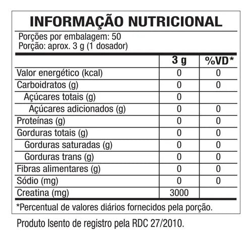 Creatina Monohidratada Em Pó 150 g Black Skull
