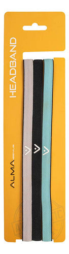 Kit 3 Faixas De Cabeça Elásticas Para Esportes Alma Genius