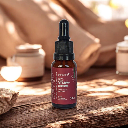 B9 Drops Ácido Fólico Metilado - Puravida - Vitamina 20ml Sabor Tangerina