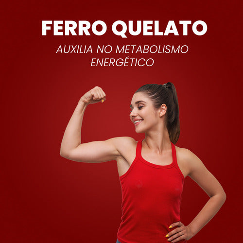 Ferro Quelato Bisglicinato 34mg, 60 Comprimidos Bigens Full Sabor Sem sabor