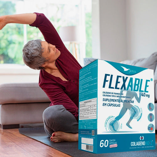 Kit 3 Colágeno Tipo 2 Flexable Global Suplementos 60 Caps
