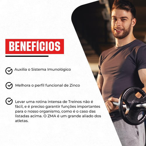 Zma 1000mg Ultra Concentrado Fórmula Exclusiva Precursor Testo - 120 Cápsulas