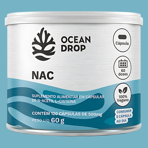 NAC N-Acetil L-Cisteína Ocean Drop Vegano 120 Cápsulas