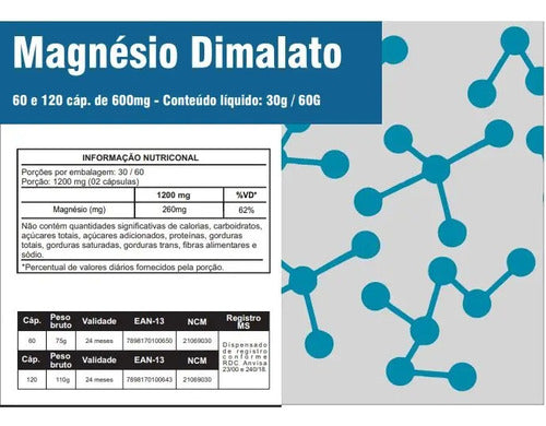 Kit Com 3x Magnésio Dimalato 600mg Floral Ervas - 360 Caps