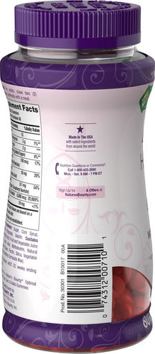 Hair Skins & Nails Advanced 2x Mais Biotina 6000mcg 80 Gomas Nature's Bounty