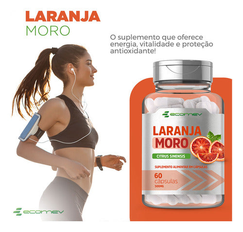Laranja Moro Puro 500mg 60 Cápsulas - Ecomev Sabor Sem Sabor
