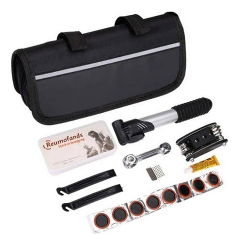 Kit Ferramenta Bike Bolsa Chave Bomba Remendo Reparo Seguro
