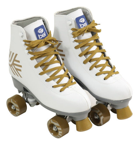 Patins Bel Quad- Retro Top Branco-dourado Tam. 36
