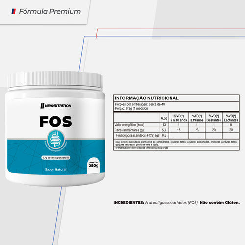 Fos Frutooligossacarídeos 250g Newnutrition Fonte De Fibra