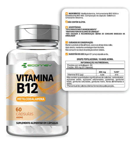 Kit Suplemento Coenzima Gold + Treonato + Vitamina B12 Metil 500mg Sem Sabor Ecomev