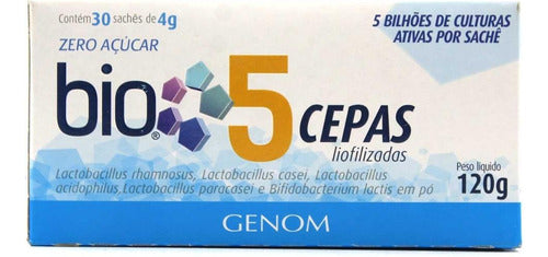 Bio 5 Cepas Liofilizadas Probióticos Caixa 30 Undades 120g