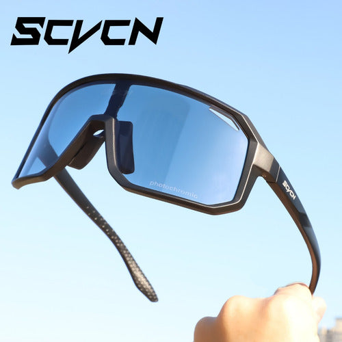 Óculos De Sol Ciclismo Bike Esportes Fotocromático Uv400 Armação Preto