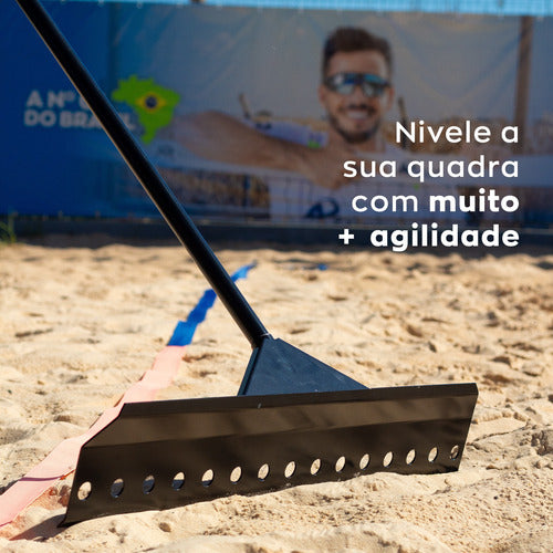 Rodo Nivelador De Areia Azzure P/ Beach Tennis E Vôlei
