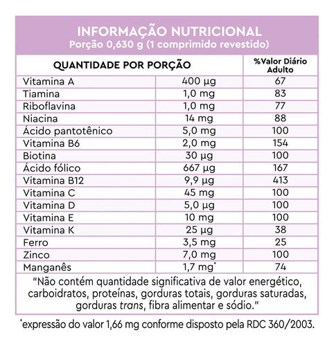 Lavitan Multivitamínico +50 Mulher 60 Cápsulas