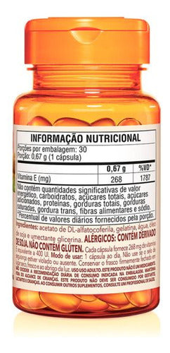 Vitamina E 400ui Sundown Naturals 30 Cápsulas e400 268mg Suplemento Alimentar