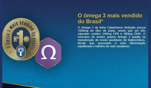 Kit 3 Potes Ômega 3 Catarinense 1000mg 120 Caps