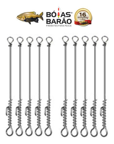 Kit 10 Castor Empate Encastoador Aço Inox Rígido 20cm Barão