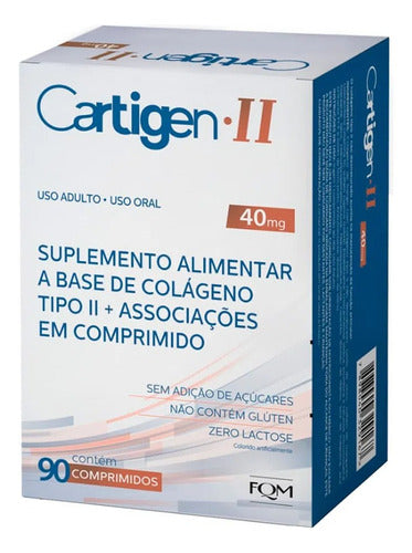 Cartigen Colágeno Tipo 2 40mg 90 Comprimidos Sabor Sem sabor