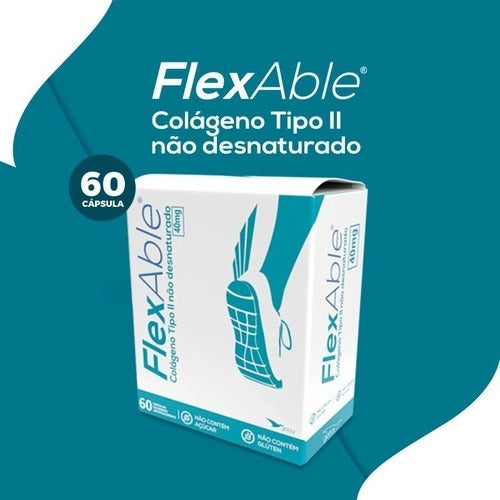 Global Suplementos Colágeno Tipo Il Não Desnaturado 60caps Flexable Sem Sabor