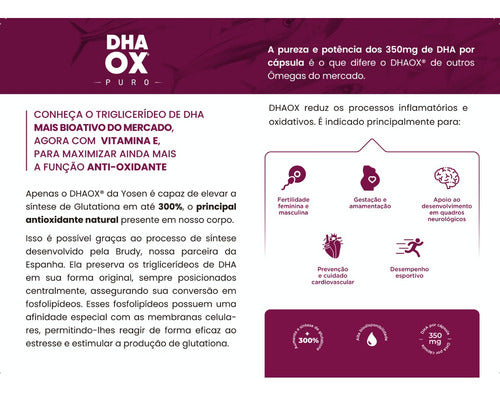 Ômega 3 Dhaox Puro Pote Com 60 Cápsulas 350g Yosen Sabor Sem sabor