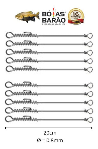 Kit 10 Castor Empate Encastoador Aço Inox Rígido 20cm Barão