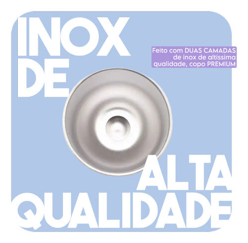 Kit 2 Copo Térmico Aço Inox Cuia Cerveja Vinho Bebida Suco