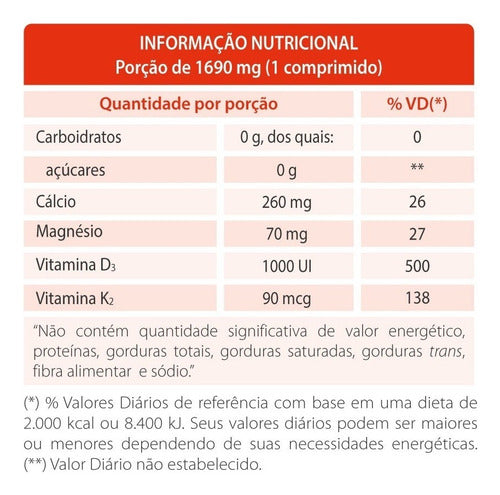Calde Mdk 2.000ui Com 30 Comprimidos Sabor Neutro