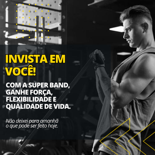 Kit Super Band 3 Intensidades Jcanovastore - Elástico Extensores Borracha Leve, Média E Extra Forte P/ Crossfit Pilates Faixa Fisioterapia Academia