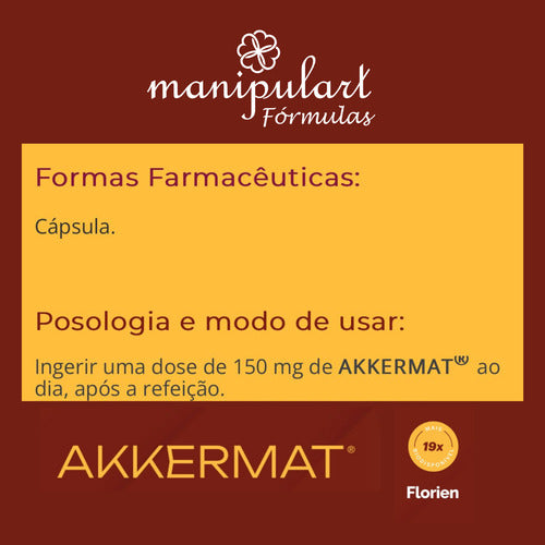 Akkermat Florien 150mg 30cps Selo Cápsula Gastro Autênticos Sabor Sem Sabor