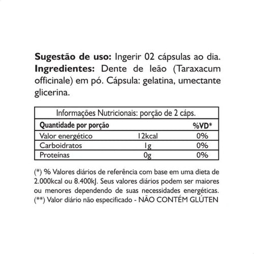 Dente De Leão 500mg 120 Cáps - Status Verde