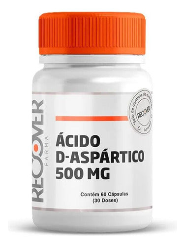 Ácido D-aspártico 500mg - 60 Cápsulas (30 Doses) Sabor Without Flavor