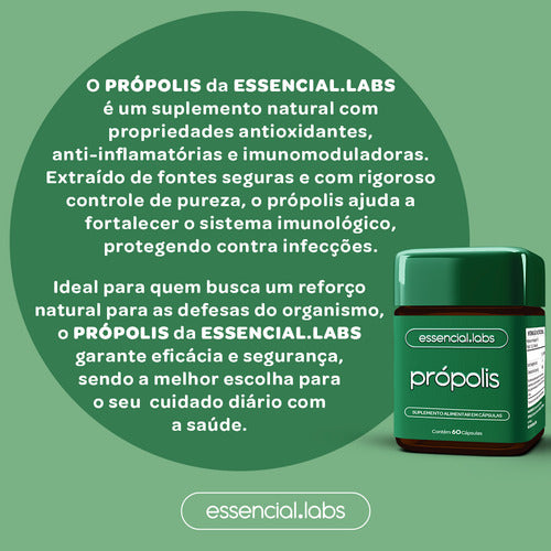 03 POTES do PRÓPOLIS VERDE com 1000mg na dose - Extrato com Máxima Concentração e Pureza - 180 Cápsulas