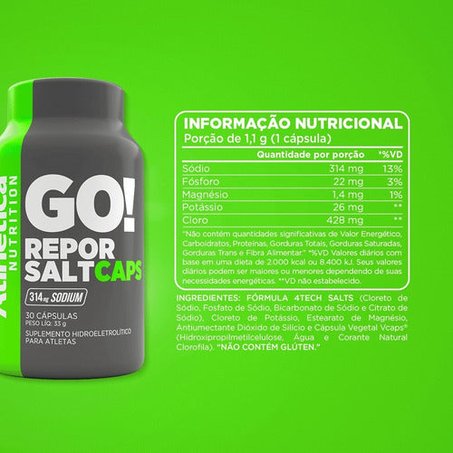 GO! Repor Salt Caps 30 Cápsulas - Atlhetica Nutrition