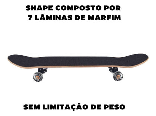 Skate Montado Profissional Cisco Abec 7 Liso Pronto P/ Andar
