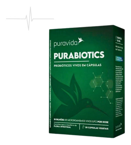 Purabiotics Puravida, 4 Cepas, 18 Bilhões Ufc 30 Cáps Sabor 30 Cápsulas