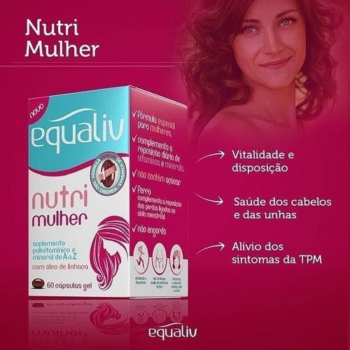 Suplemento Alimentar Equaliv Nutri Mulher 60 Cápsulas Gel