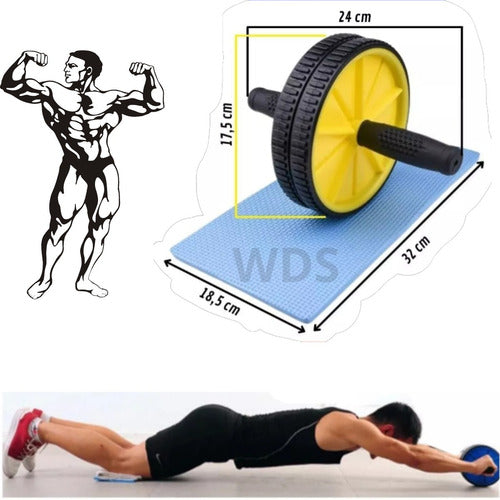 Rodinha MBFit roda abdominal dupla reforçada profissional fitness