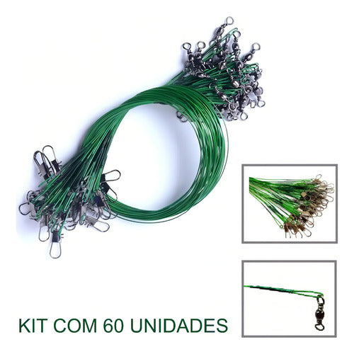 Kit C/60 Snap Cabo Aço C/ Girador Encastroado Leader Castor