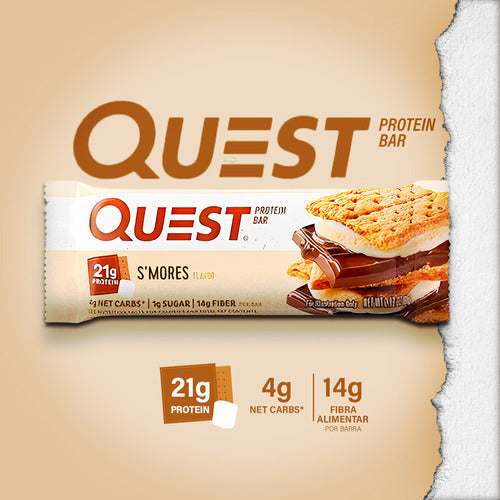 Barra De Proteína Quest Protein Bar Sabor Smores 12 Un Sabor S'mores