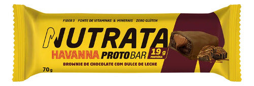 Barras De Proteína Protobar Havanna 9 Unidades - Nutrata Sabor Brownie de chocolate com Doce de leite