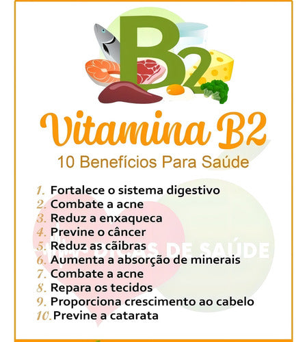 Vitamina B2 ( Riboflavina ) - 60 Cápsulas 500mg - Unilife