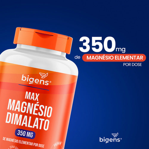 Max Magnésio Dimalato 350mg De Magnésio Elementar Por Dose 180 Cápsulas Bigens