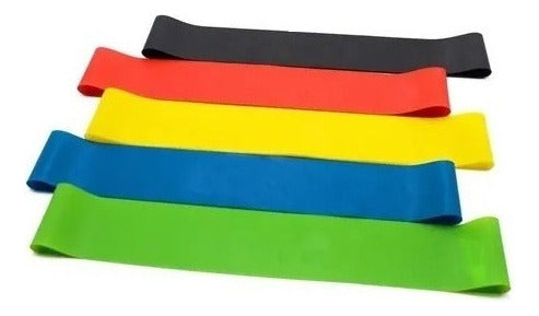 Kit de 5 Faixa Elástica Miniband Treino Pilates e Crossfit